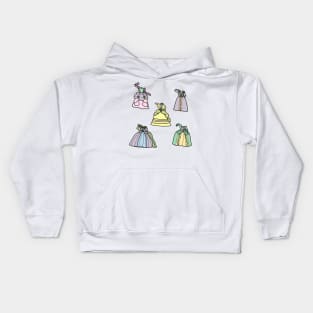 Five Rococo Dresses Kids Hoodie